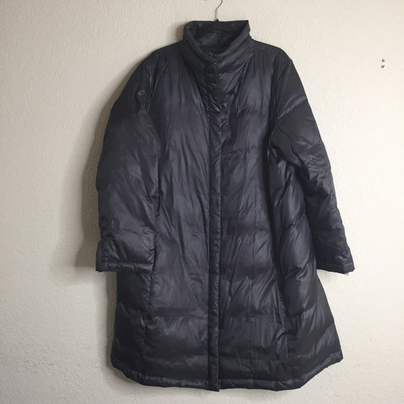 Eileen Fisher Black Long Down Jacket - Picture 1 of 9
